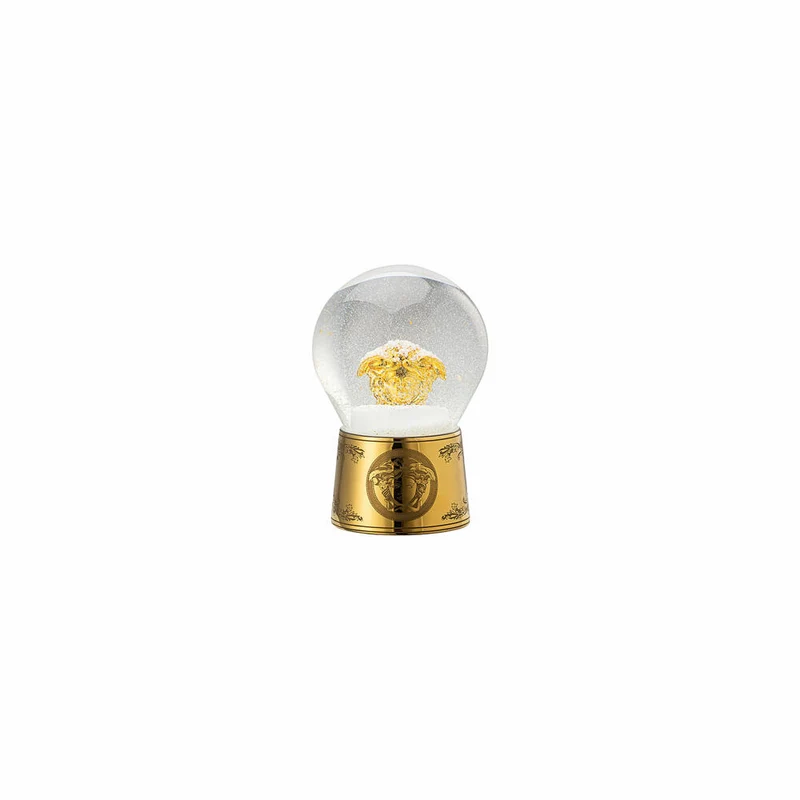 Rosenthal Versace Schneekugel Golden Medusa, Materialmix, 12 cm, 14498-403721-27560