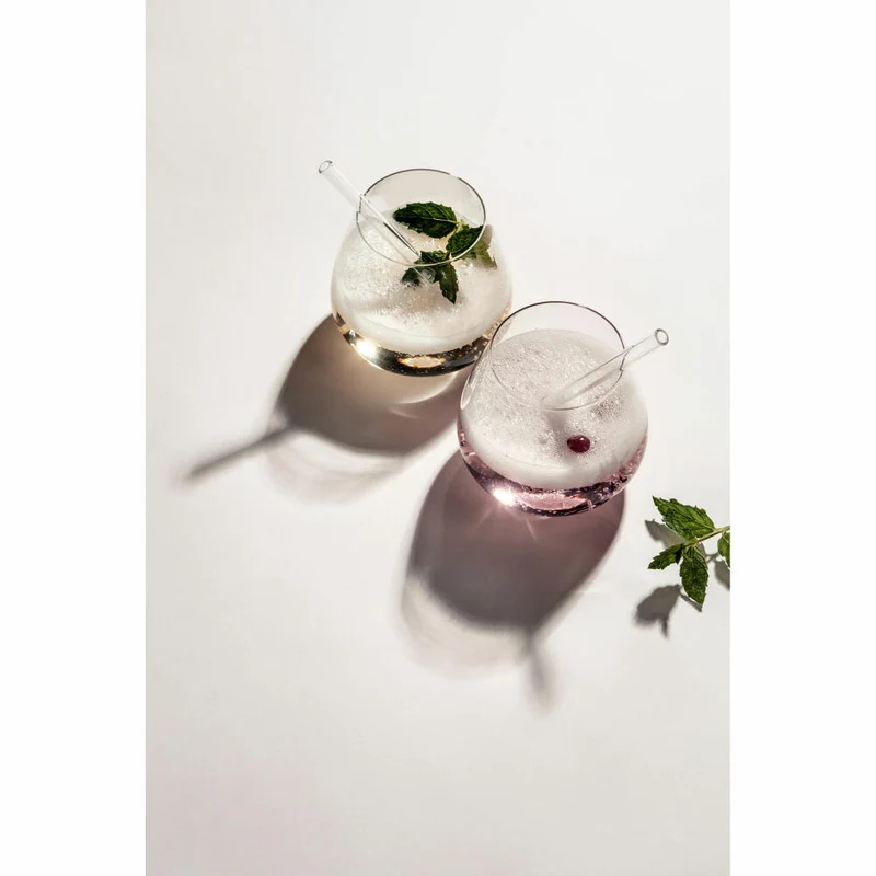 Schott Zwiesel Drinks-Set After Work 9-tlg., 4 Becher mit Glastrinkhalmen und Bürste, Glas, 130015