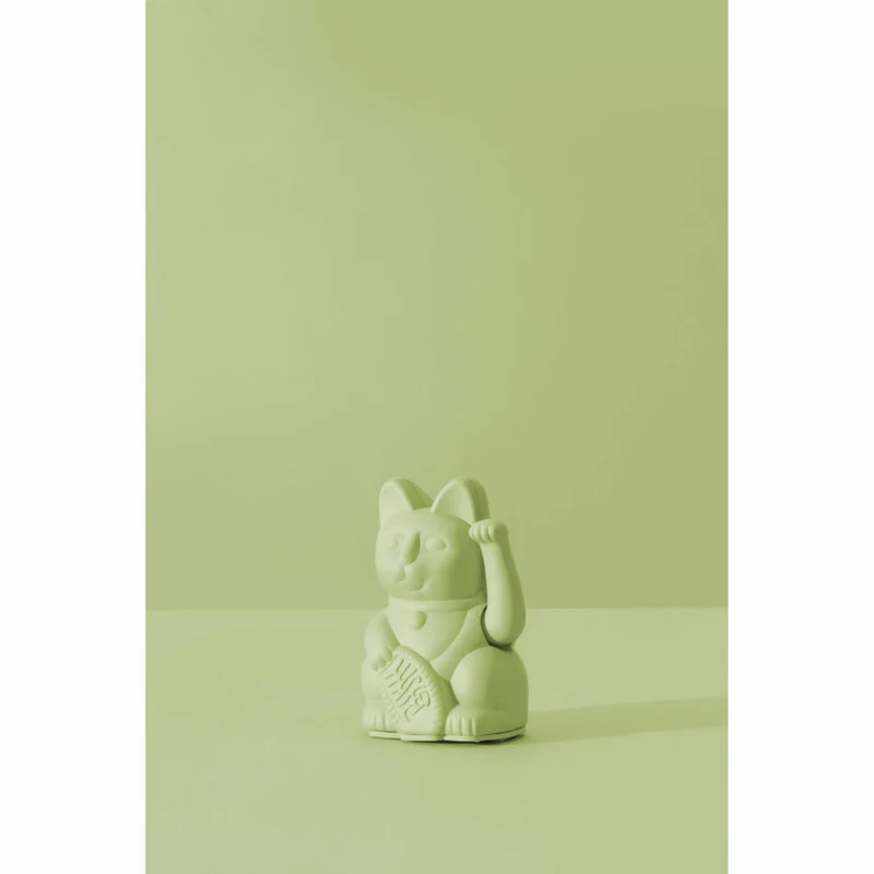 Donkey Products Winkekatze Lucky Cat Mini Maneki Neko, Glücksbringer, Kunststoff, Light Green, 9.8 cm, 330536
