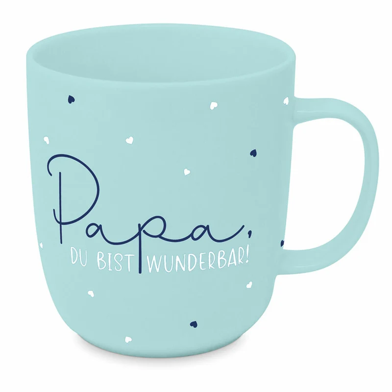 PPD Papa Mug 2.0 D@H, Henkelbecher, Kaffeetasse, Becher, Tasse, New Bone China, Petrol / Türkis, 400 ml, 561102076