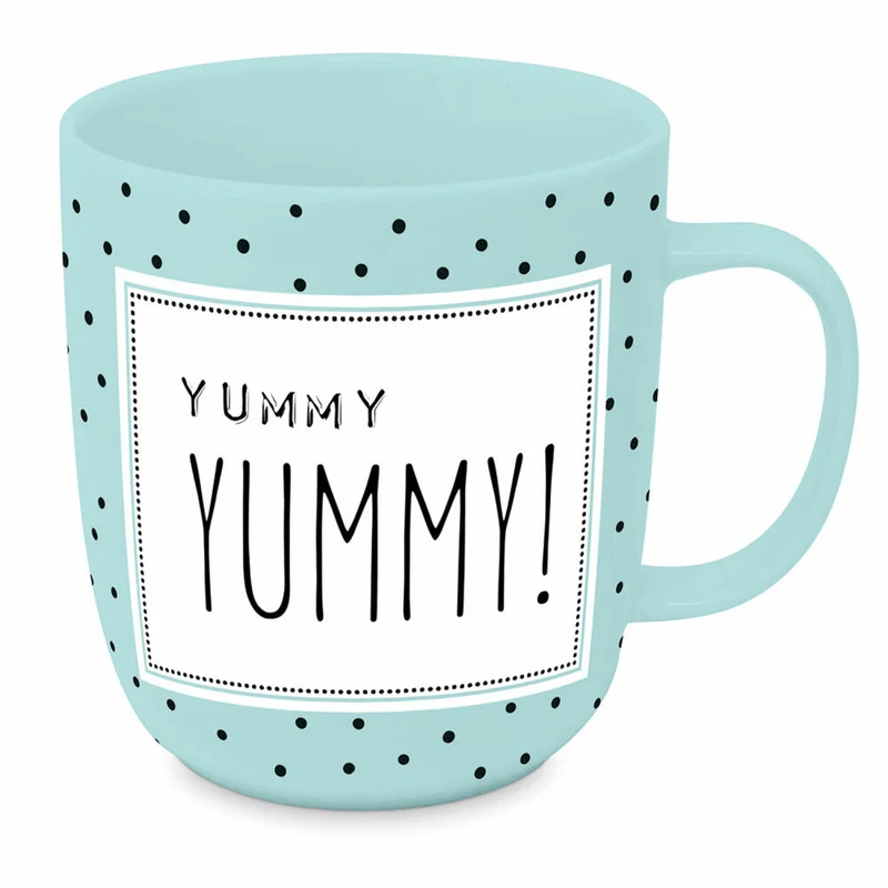 PPD Yummy Yummy Mug 2.0 D@H, Henkelbecher, Kaffeetasse, Becher, Tasse, New Bone China, Petrol / Türkis, 400 ml, 561102078