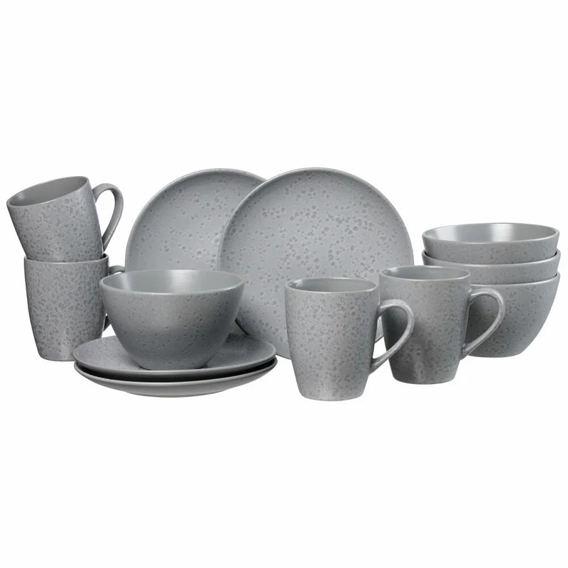 Ritzenhoff & Breker Frühstücksservice Kitwe, 12-tlg., Service, Geschirrset, Steinzeug, Grau, 271645