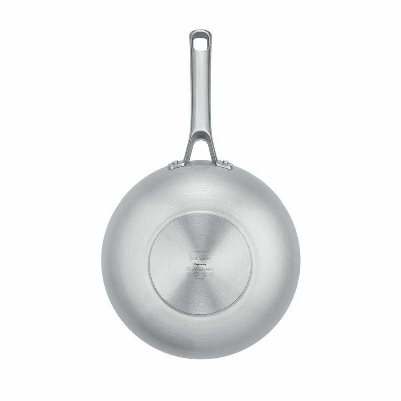 Berndes b.free Veggie-Wok, Wokpfanne, Wok Pfanne, Induktionsgeeignet, Aluminium recycelt, Grau, Ø 28 cm, 0008634328