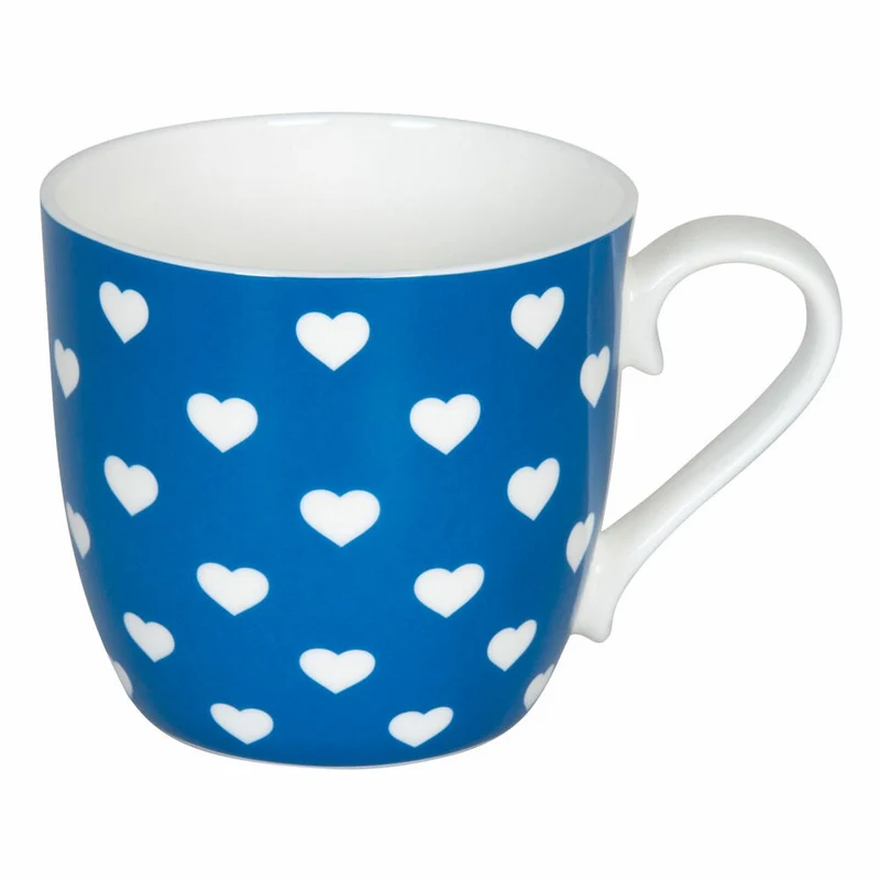 Könitz Hearts Turquoise Becher, Herzen, Tasse, Kaffeetasse, Bone China, Blau, 400 ml, 11 2 057 2333