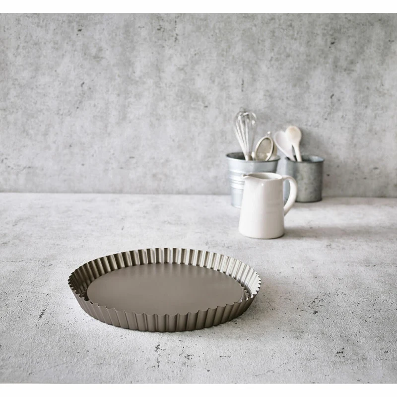 Birkmann Basic Baking Obstbodenform, Kuchenform, Kuchenbackform, Backform, Obstboden, Karbonstahl, Ø 30 cm, 883147