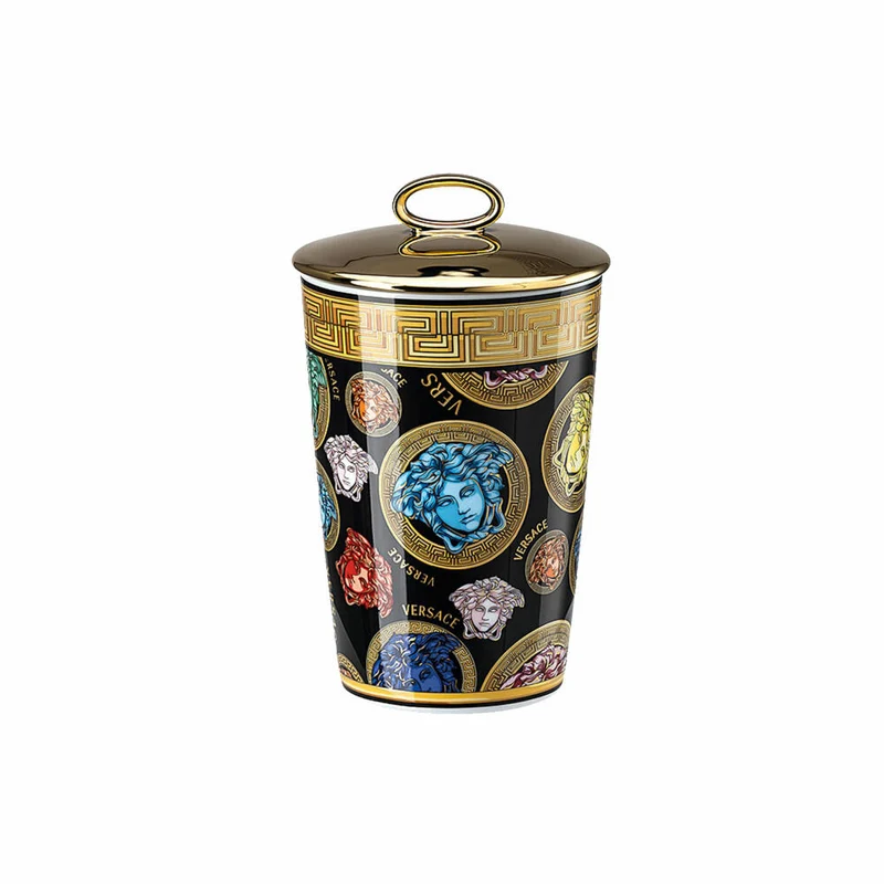 Rosenthal Versace Tischlicht 2-tlg. mit Duftwachs Medusa Amplified, Materialmix, 14 cm, 14402-403763-24868