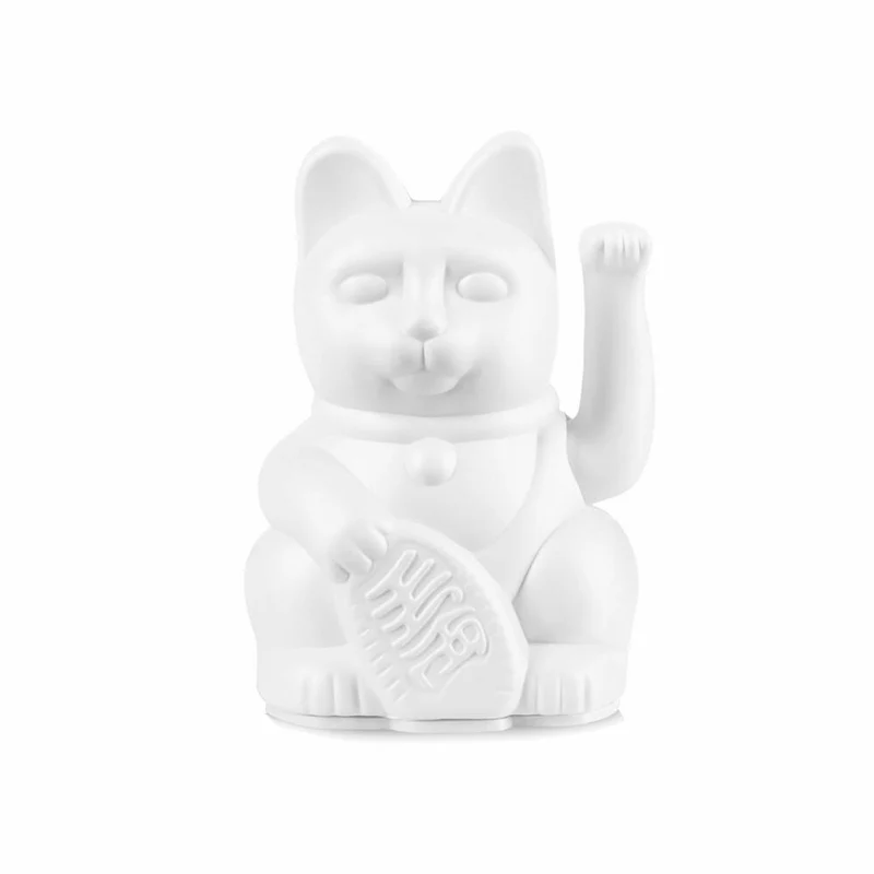 Donkey Products Winkekatze Lucky Cat Mini Maneki Neko, Glücksbringer, Kunststoff, White, 9.8 cm, 330539