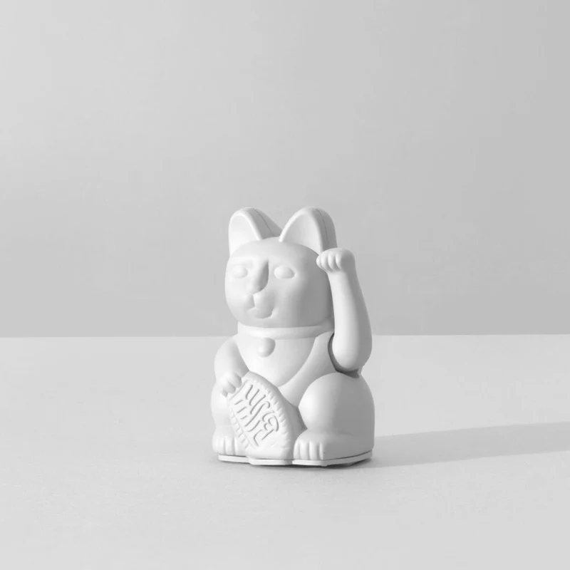 Donkey Products Winkekatze Lucky Cat Mini Maneki Neko, Glücksbringer, Kunststoff, White, 9.8 cm, 330539