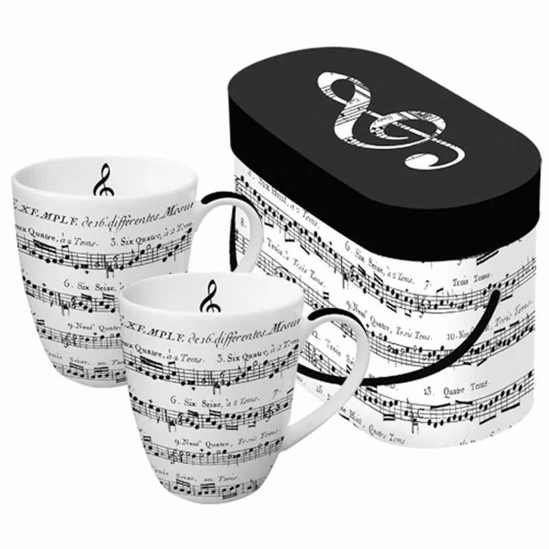 PPD Mug Set Adagio, 2er Set, Henkelbecher, Kaffeebecher, Becher, Tasse, in Geschenkbox, New Bone China, 350 ml, 601344