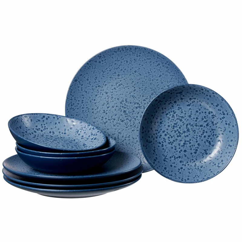 Ritzenhoff & Breker Tafelservice Kitwe, 8-tlg., Geschirrset, Service, Steinzeug, Blau, 271904