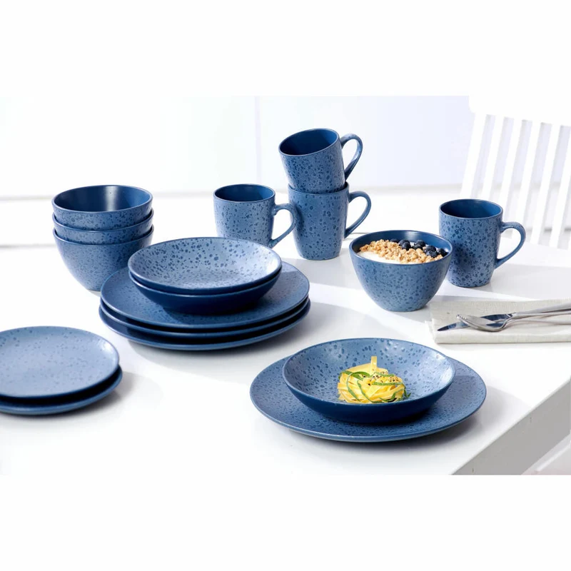 Ritzenhoff & Breker Becher Kitwe, Kaffeebecher, Teetasse, Kaffee Tasse, Steinzeug, Blau, 370 ml, 271911
