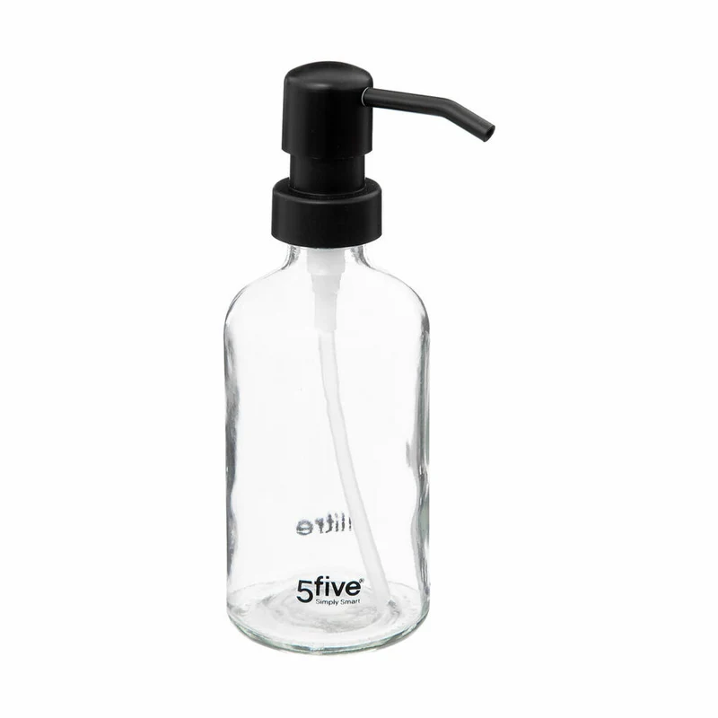 5five Simply Smart Seifenspender, Dosierspender, Glas, Kunststoff, Transparent, 250 ml, 174798A