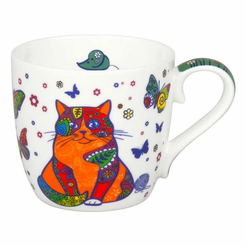 Könitz Colourful Animals Cat Becher, Tasse, Kaffeetasse, Bone China, Katze, 415 ml, 11 2 057 2288
