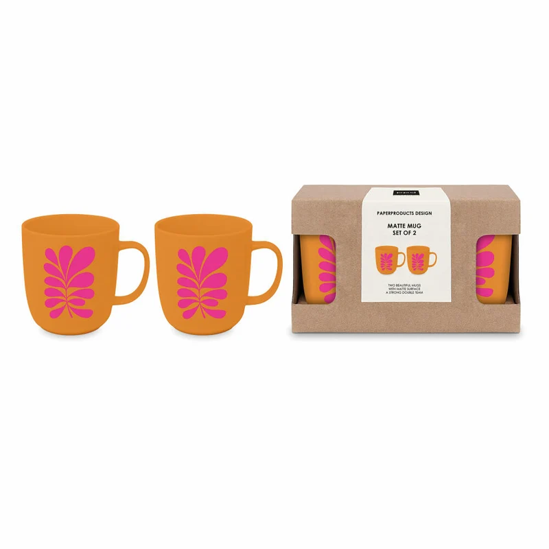 PPD Paula orange Matte Mug Set, 2er Set, Henkelbecher, Kaffeebecher, Becher, Tasse, New Bone China, 400 ml, 162502325