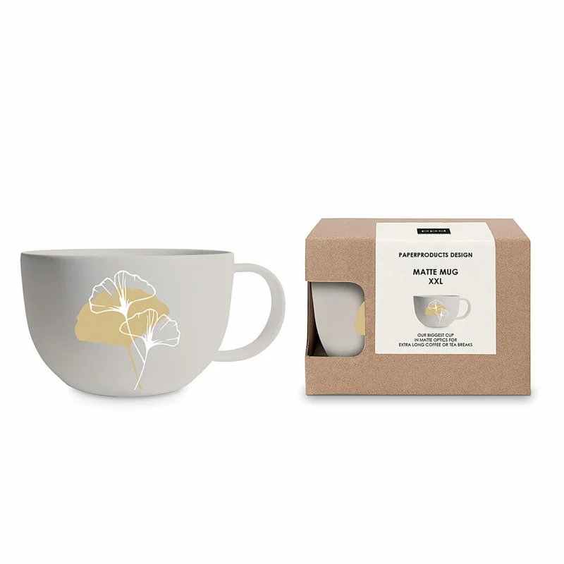 PPD Golden Gingko taupe Matte Mug XXL, Tasse, Kaffeetasse, Becher, New Bone China, 550 ml, 162702305