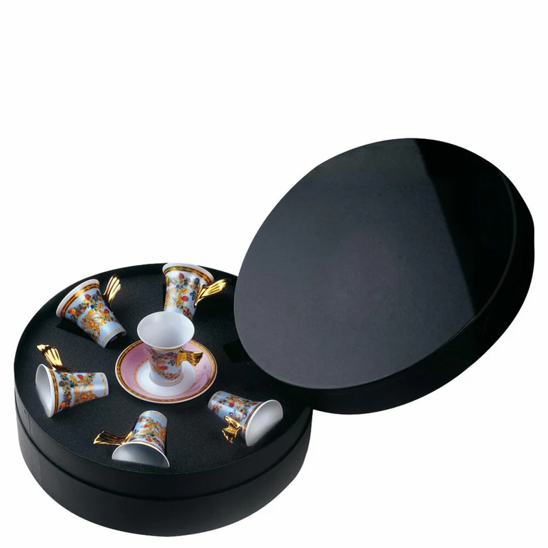 Rosenthal Versace Set 6 Espresso-/Mokkatassen Le jardin de Versace, Porzellan, 90 ml, 19300-409609-29254