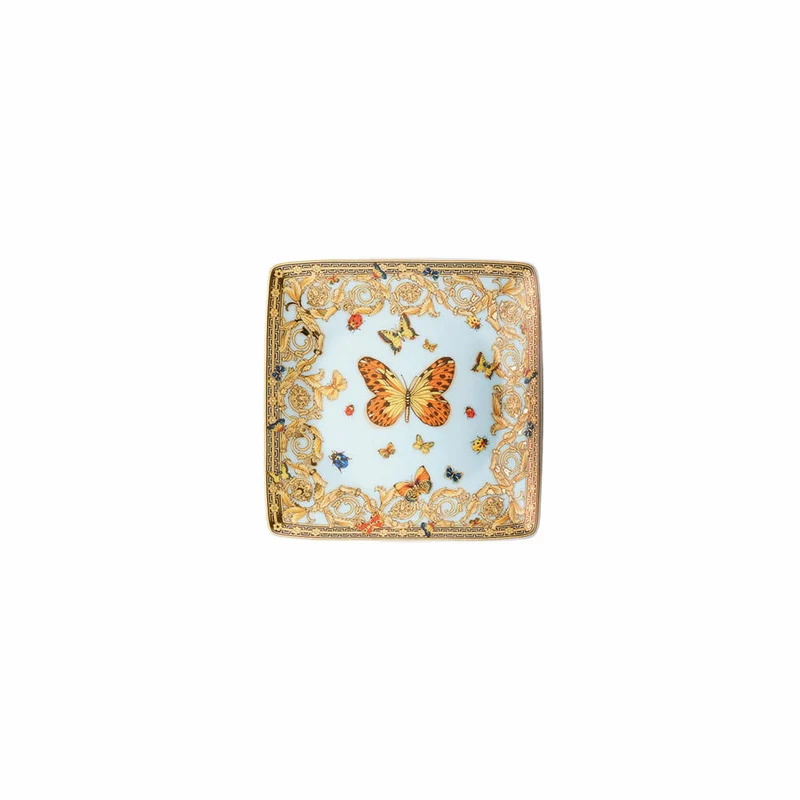 Rosenthal Versace Schälchen quadratisch flach Le jardin de Versace, Porzellan, 12 cm, 11940-409609-15253