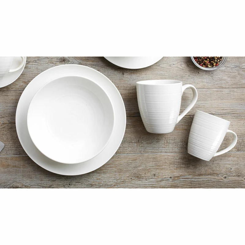 Ritzenhoff & Breker Kombiset Suomi, 12-tlg., Kombiservice, Geschirrset, Service, Porzellan, Cremeweiß, 318555