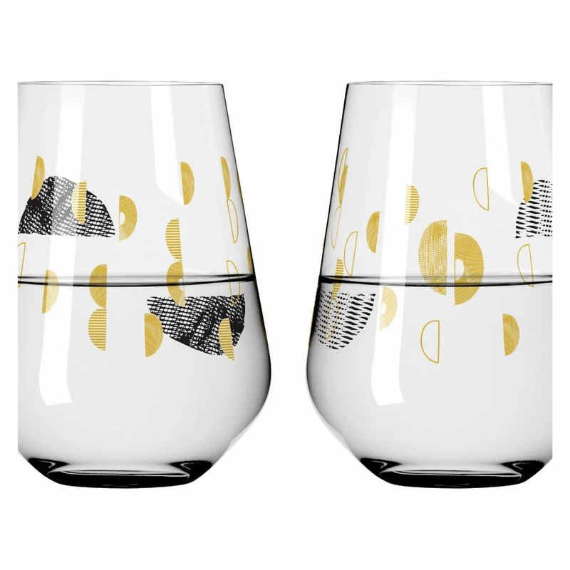 Ritzenhoff Wasserglas 2er-Set Sagengold 002, Maike Schönebeck, Kristallglas, 540 ml, 3421002