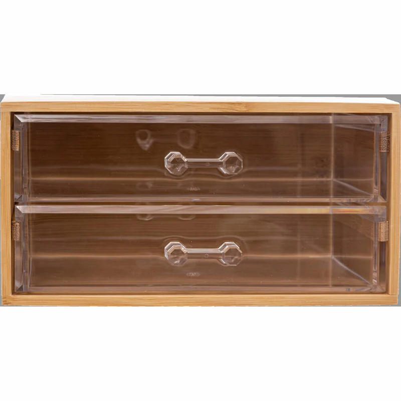 5five Simply Smart Schmuckbox Selena mit 2 Schubladen, Schmuckaufbewahrung, Bambus, Kunststoff, 19 x 11.7 x 9.6 cm, 174805