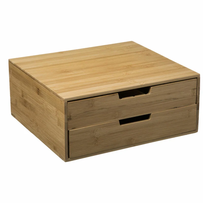 5five Simply Smart Kapselregal mit 2 Schubladen, Kaffeekapselhalter, Bambus, MDF, 34 x 31 cm, 179601