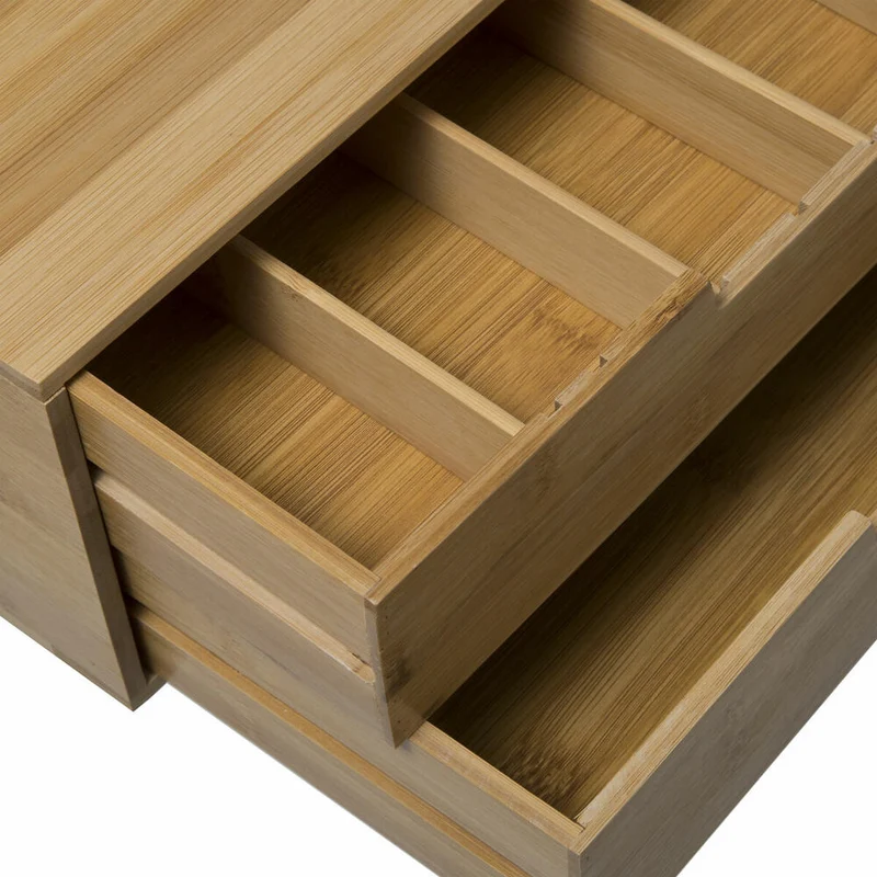 5five Simply Smart Kapselregal mit 2 Schubladen, Kaffeekapselhalter, Bambus, MDF, 34 x 31 cm, 179601