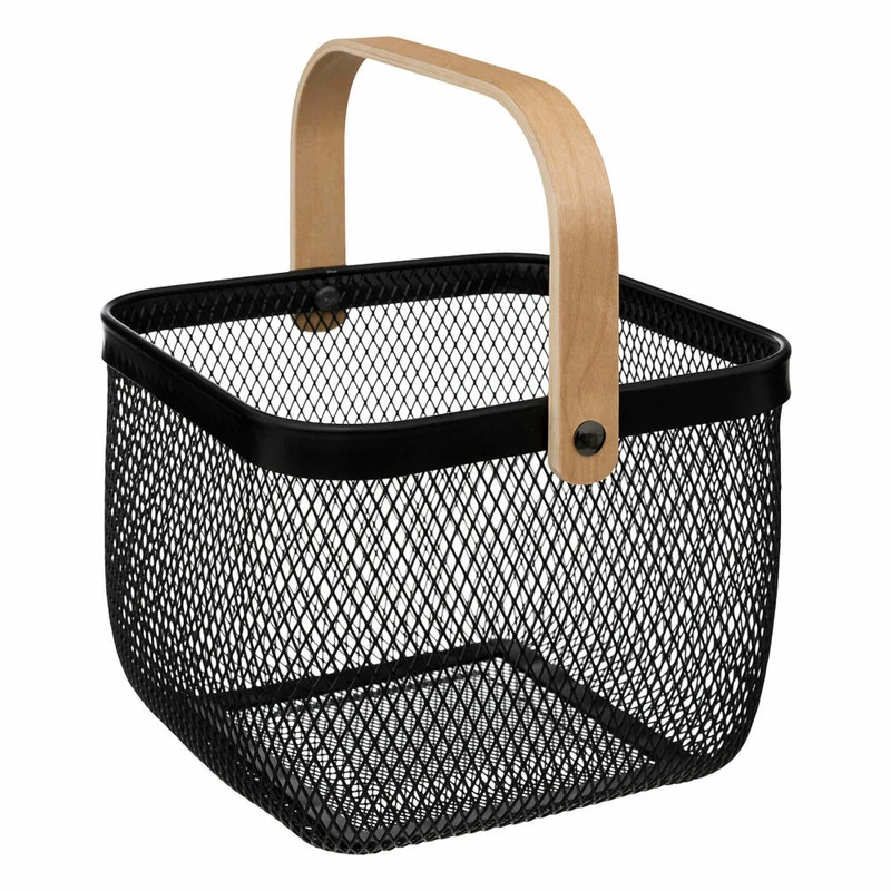 5five Simply Smart Aufbewahrungskorb Mayaj mit Henkel, Obstkorb, Metall, Holz, 25 cm, 189685