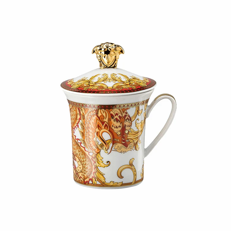 Rosenthal Versace Becher mit Deckel 30 Years Collection Asian Dream, Porzellan, 350 ml, 19315-403632-28700