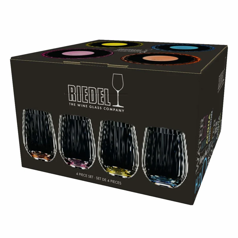 Riedel Tumbler Collection Optical Happy O Gläserset, 4er Set, Bunte Gläser, Glas, 344 ml, 5515/44