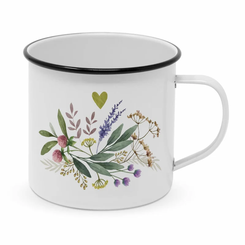 PPD Provence Happy Metal Mug, Henkelbecher, Kaffeebecher, Becher, Tasse, Metall, 350 ml, 180002313