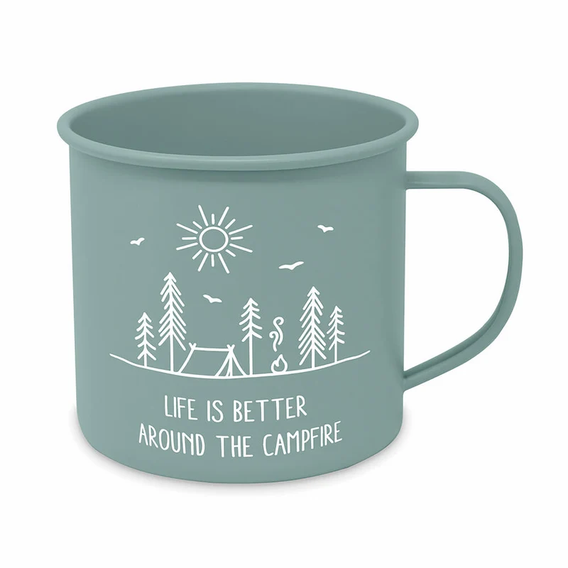 PPD Pure Campfire Happy Metal Mug, Henkelbecher, Kaffeebecher, Becher, Tasse, Metall, 350 ml, 180002320
