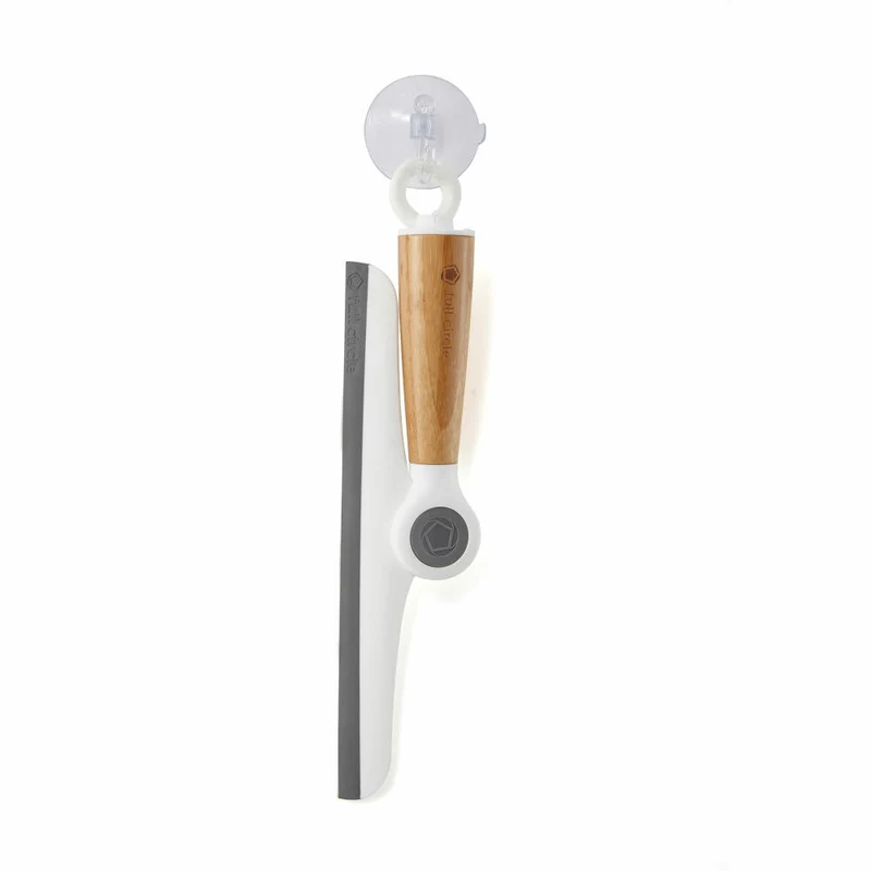 Full Circle Home Abzieher Wipe Out, Fensterputzer, Duschabzieher, Bambus, Recycling-Kunststoff, Weiß, FC16117W