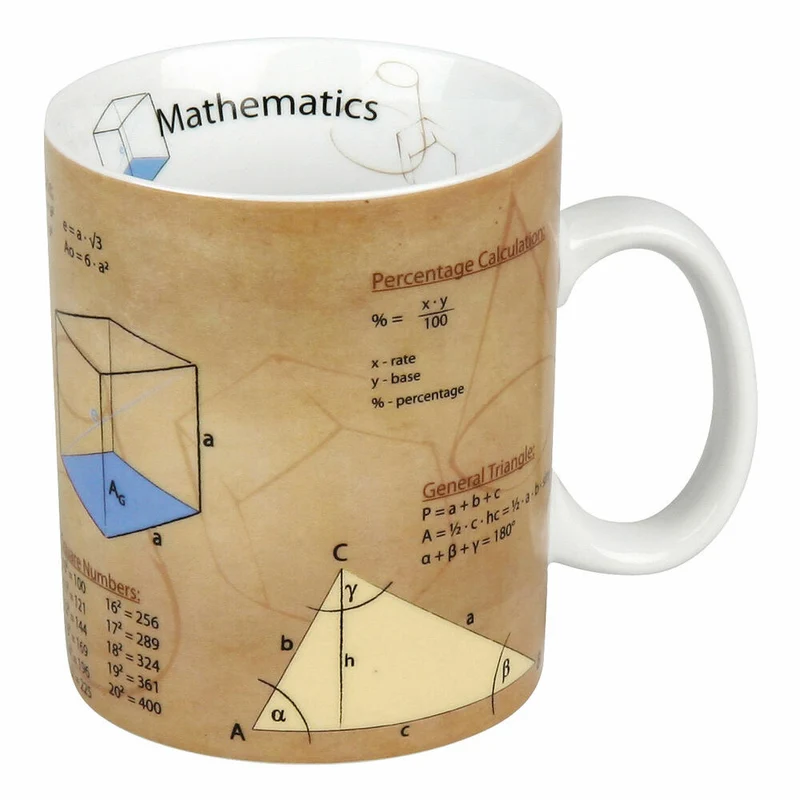 Könitz Math Wissensbecher Englisch, Becher, Tasse, Kaffeetasse, Porzellan, 460 ml, 11 1 330 2063