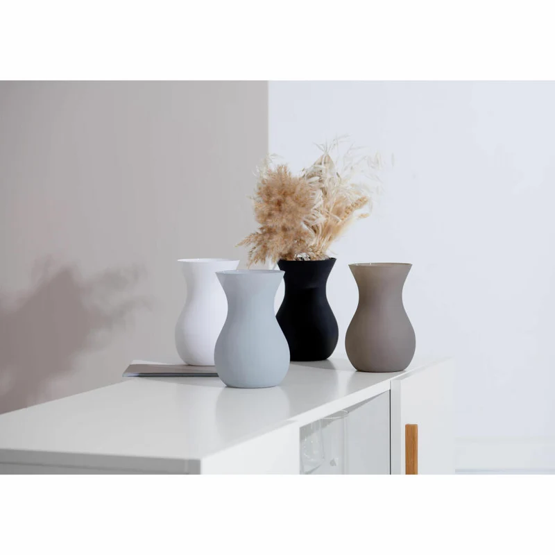 Ritzenhoff & Breker Vase Annalena, Blumenvase, Dekovase, Tischvase, Glas, Grau Matt, 18 cm, 816723