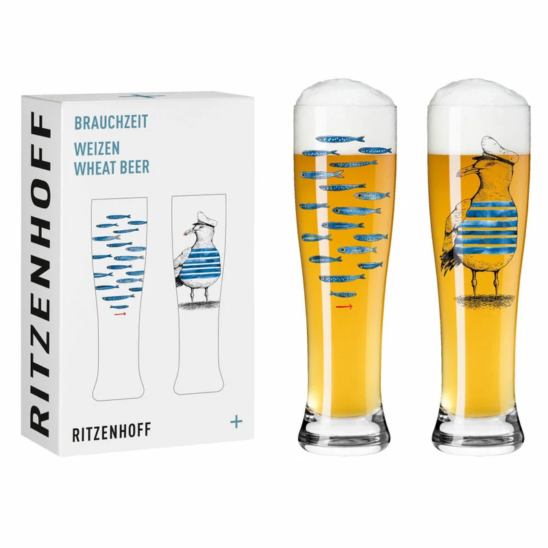 Ritzenhoff Weizenbierglas 2er-Set Brauchzeit 007, Daniela Garreton, Glas, 646 ml, 3481007