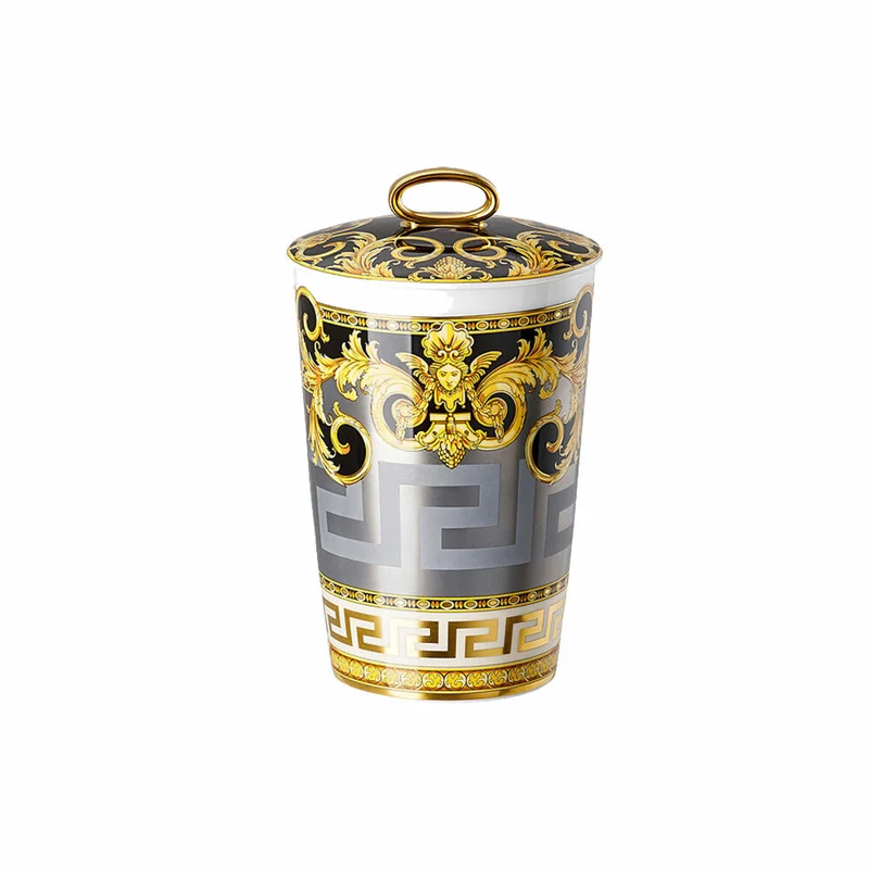 Rosenthal Versace Tischlicht 2-tlg. mit Duftwachs Prestige Gala, Materialmix, 14 cm, 14402-403637-24868