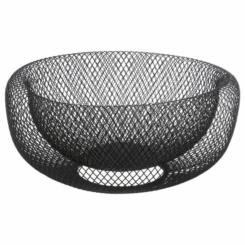 5five Simply Smart Aufbewahrungskorb Mesh, Obstkorb, Dekoschale, Metall, Schwarz, 27 cm, 125128A