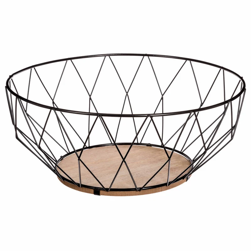 5five Simply Smart Aufbewahrungskorb Losange, Obstkorb, Dekokorb, Metall, MDF, 28 cm, 150039A