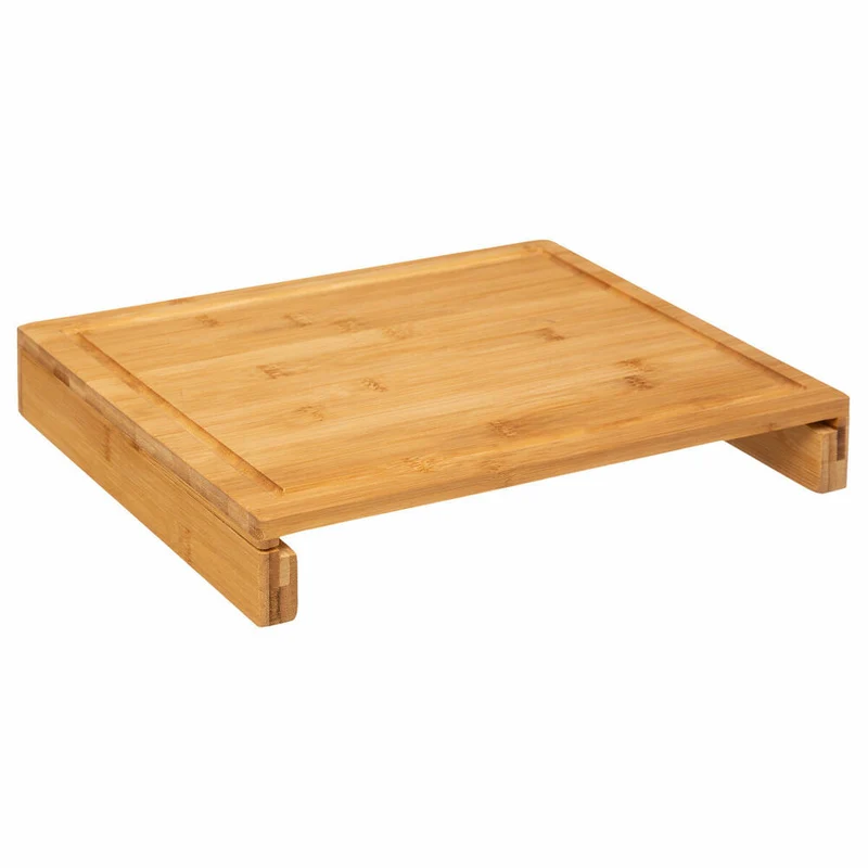 5five Simply Smart Schneidebrett mit Edelstahl-Schublade, Küchenbrett, Bambus, 35 x 28 cm, 151418