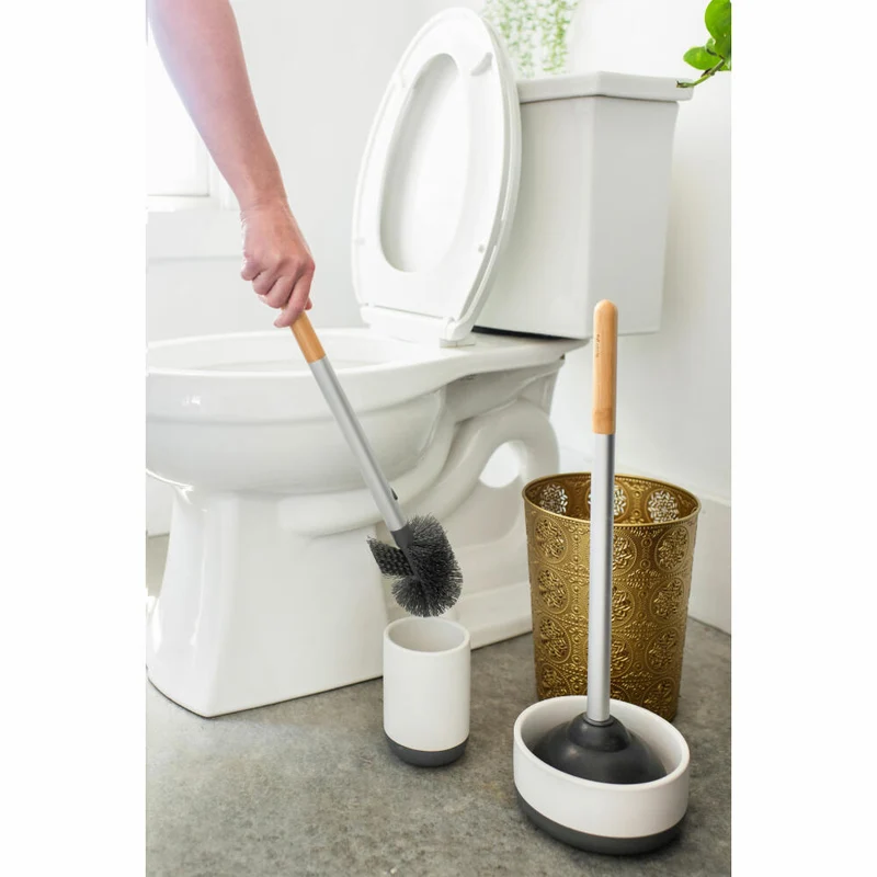 Full Circle Home Toilettenbürste Scrub Queen, WC-Bürste, Keramik, Kunststoff, Grau, FC18146W