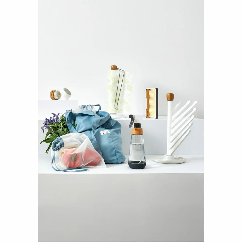 Full Circle Home Sprühflasche Bottle Service, Pflanzensprüher, Sprayflasche, Glas, Bambus, Grau, 450 ml, FC19112GY