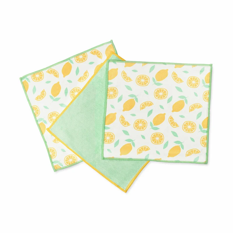 Full Circle Home Mikrofasertücher Renew 3er Set, Geschirrtücher, Recycling-Kunststoff, Citrus, 30 x 30 cm, FC20202C