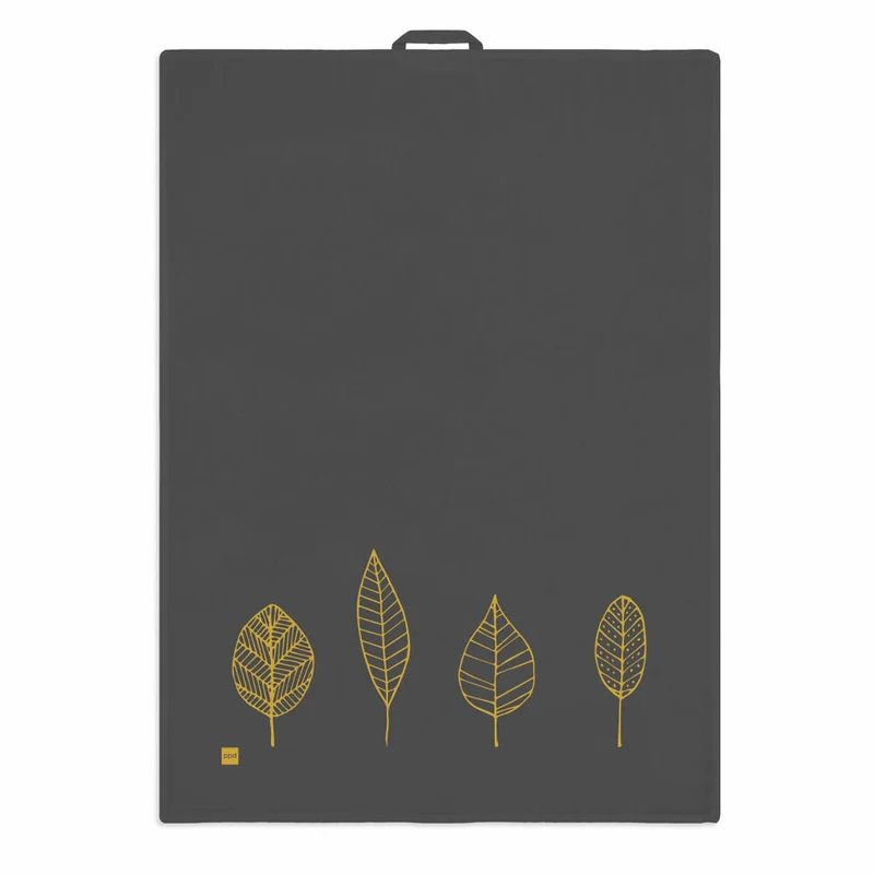 PPD Pure Gold Leaves anthracite kitchen towel, Küchenhandtuch, Geschirrtuch, Handtuch, Leinen / Baumwolle, 70 x 50 cm, 185501441