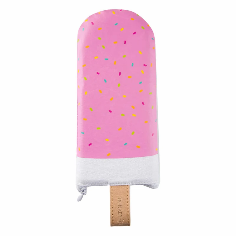 Donkey Products Pencil Pops Strawberry Sprinkle, Federmäppchen, Mäppchen, Stift Tasche, Baumwolle, Poliyester, Pink, Weiß, 21 cm, 400408