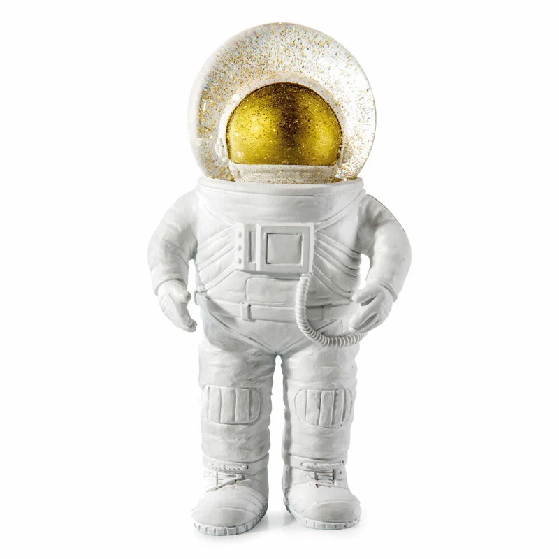 Donkey Products Summerglobe The Giant Astronaut , Schneekugel, Glitzerkugel, Dekoration, Glas, Polyresin, Weiß, Golden, 30 cm, 330447