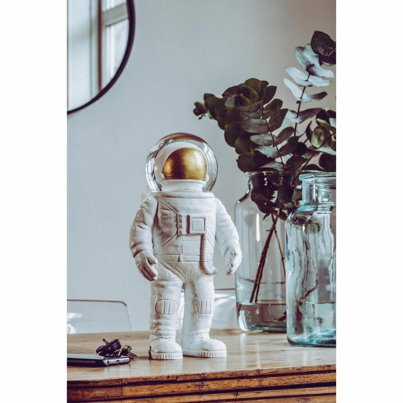 Donkey Products Summerglobe The Astronaut, Schneekugel, Glitzerkugel, Dekoration, Glas, Polyresin, Weiß, Golden, 17 cm, 330441