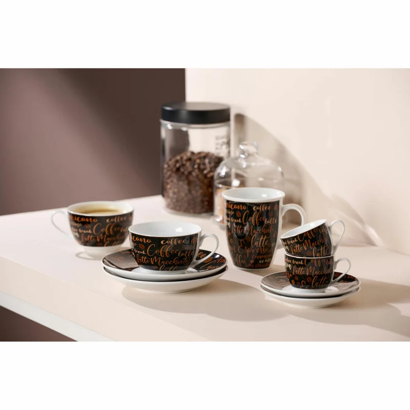 Ritzenhoff & Breker Becher Aromatico, Kaffeebecher, Teetasse, Kaffee Tasse, Porzellan, Braun, 320 ml, 422375