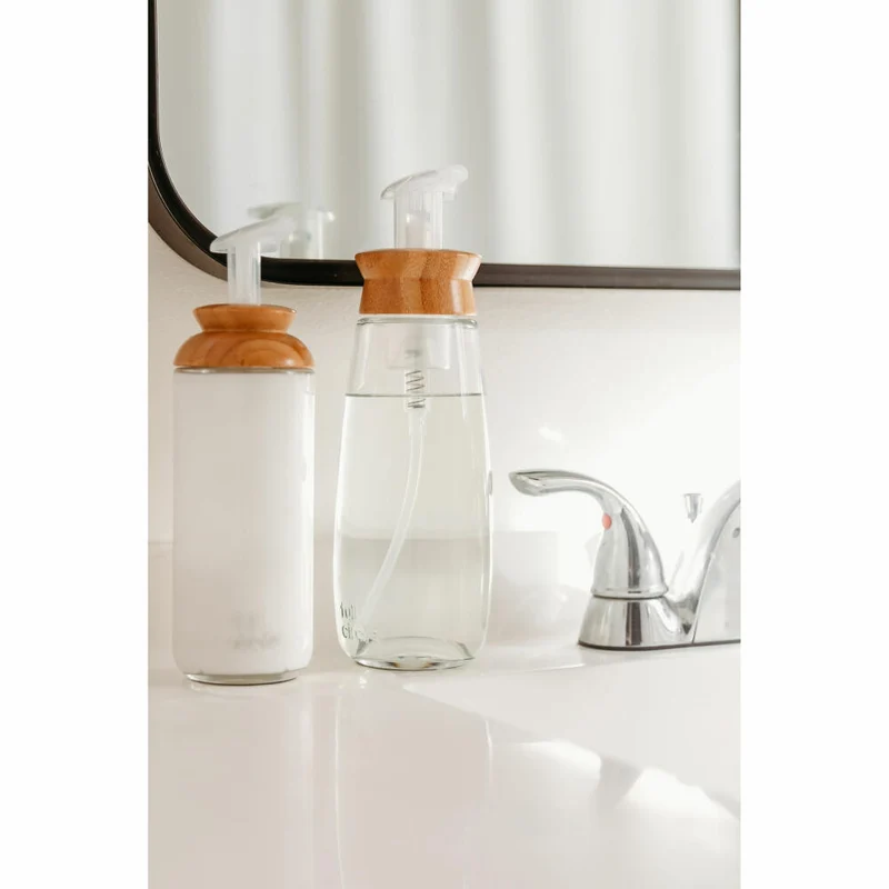 Full Circle Home Seifenspender Soap Opera, Dosierspender, Glas, Bambus, 350 ml, FC21142W