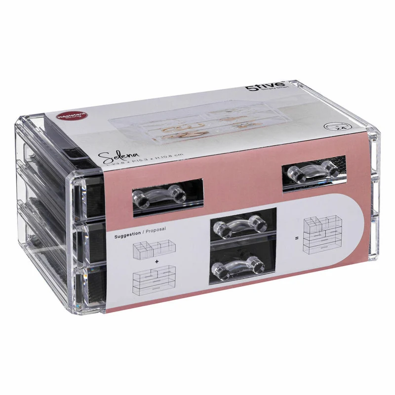 5five Simply Smart Schmuckbox Selena mit 4 Schubladen, Schmuckaufbewahrung, Kunststoff, 23.8 x 15.3 x 10.8 cm, 155918
