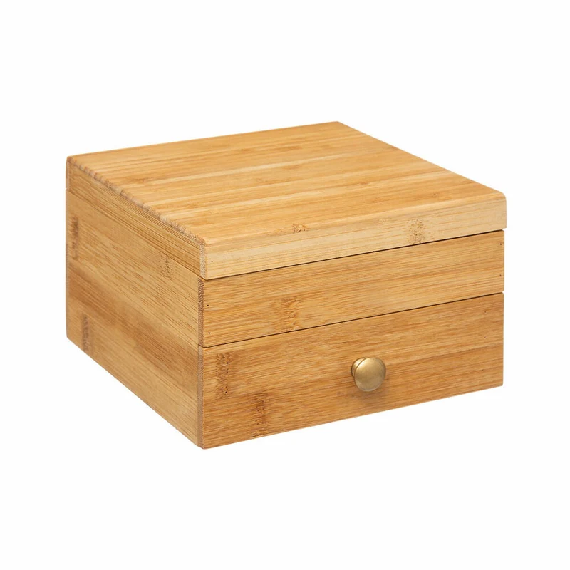 5five Simply Smart Schmuckkasten mit Schublade, Schmuckbox, Aufbewahrung, Bambus, Samt, 161016